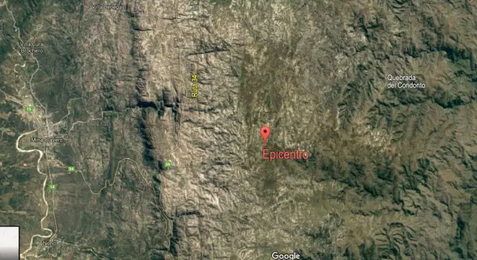El epicentro del sismo