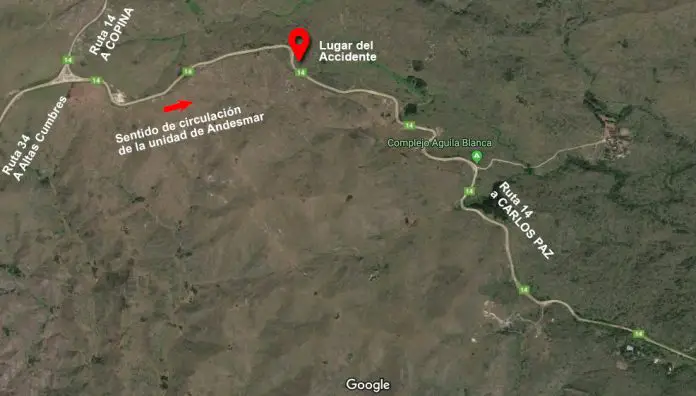 El Mapa de la zona donde ocurrió el hecho