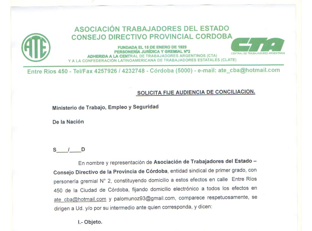 ATE pide Audiencia de Conciliación con la Municipalidad de Carlos Paz por la situación de los trabajadores contratados
