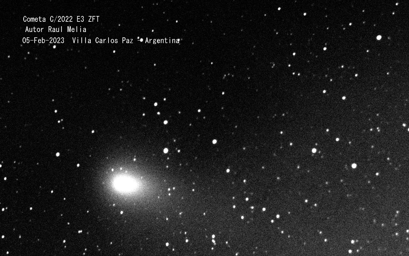 Así se vio el cometa C/2022 E3 desde Carlos Paz