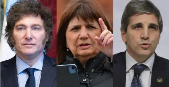 Bullrich, Milei y Caputo