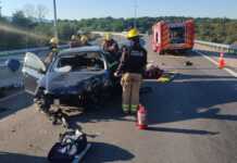 Autovía Punilla: Perdió el control, impactó en el guardarraíl y sufrió heridas