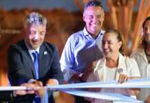 Prunotto encabezó la inauguración de Infinito Water Park, el parque acuático más grande del país