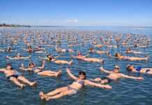 Miramar de Ansenuza busca romper el récord mundial de la “planchita”