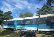 Huerta Grande: un tren embistió a un auto y el conductor fue hospitalizado