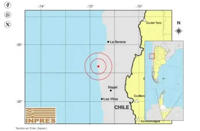 sismo en chile se sintió en Córdoba