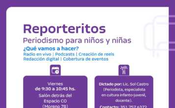 Periodismo para chicos, para aprender jugando: Lanzan el taller “Reporteritos” en Carlos Paz