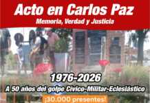 A 50 años del golpe: Así será el acto por la memoria en Carlos Paz