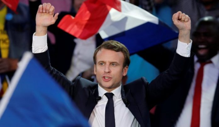 Emmanuel Macron, head of the political movement En Marche !, or Onwards !, and candidate for the 2017 presidential election, attends a campaign rally in Albi