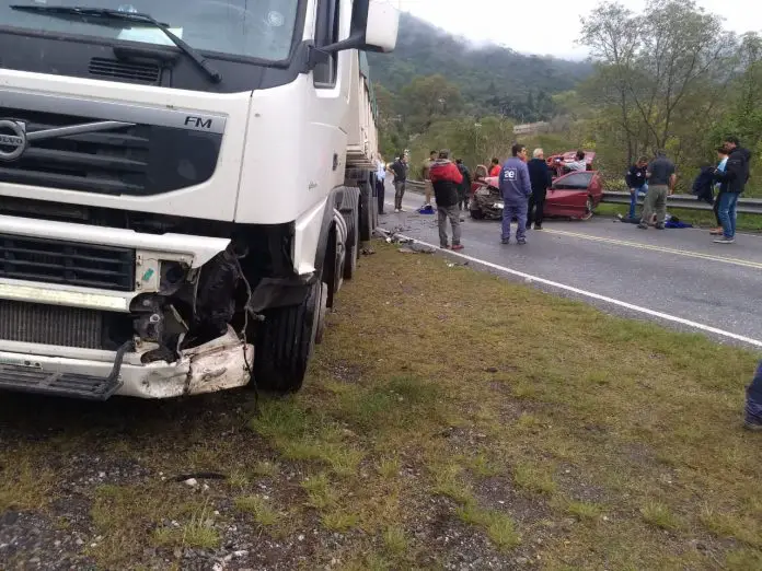 accidente camion auto ruta E55 1