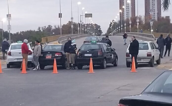 Protesta de los remiseros a raíz del crimen