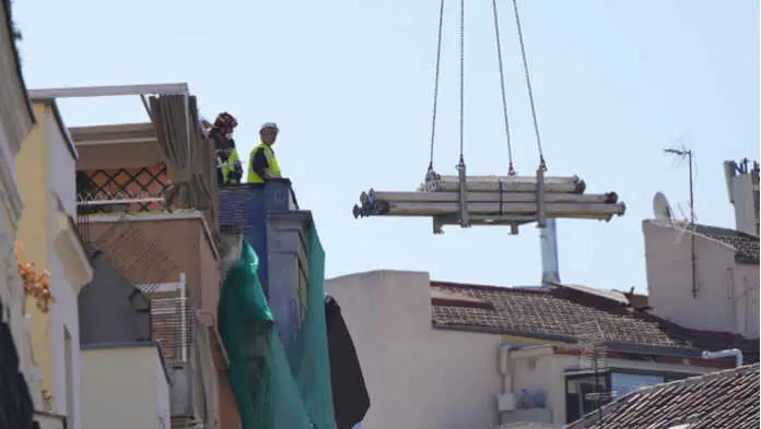derrumbe en el centro de Madrid