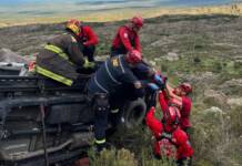 Grave accidente en las Altas Cumbres: un hombre cayó con su camioneta a un precipicio de 30 metros