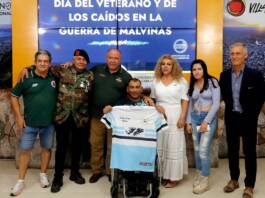 Veteranos de Malvinas homenajearon a Santiago Gutiérrez antes de su desafío en Machu Picchu