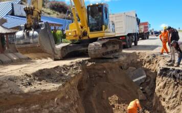 Socavón y ruta cortada: Siguen los trabajos para reparar el camino de las Altas Cumbres