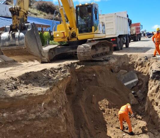Socavón y ruta cortada: Siguen los trabajos para reparar el camino de las Altas Cumbres