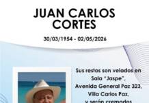 Dolor en Carlos Paz por la muerte de Juan Carlos Cortés