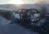 Se prendió fuego un auto en Copina y sofocaron incendio de pastizales