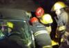Choque múltiple en Villa Santa Cruz del Lago: un conductor quedó atrapado en un auto