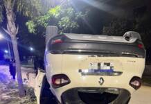 Perdió el control de su auto y volcó en Altos del Valle