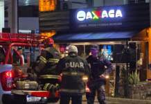 Se incendió la cocina de un restaurante de avenida Uruguay (Video)