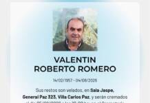 Dolor en Carlos Paz por la muerte de Roberto Romero