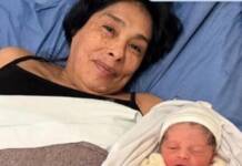 Una mujer de 62 años dio a luz a su primer hijo y marcó un récord en el país