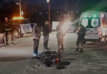 Choque entre una moto y un auto dejó a una motociclista herida en Mayú Sumaj