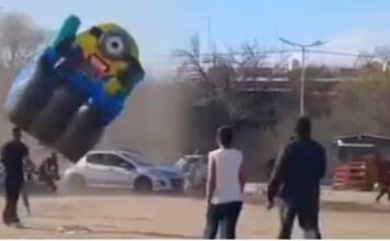 Cruz del Eje: un remolino levantó un inflable y dos niños terminaron hospitalizados